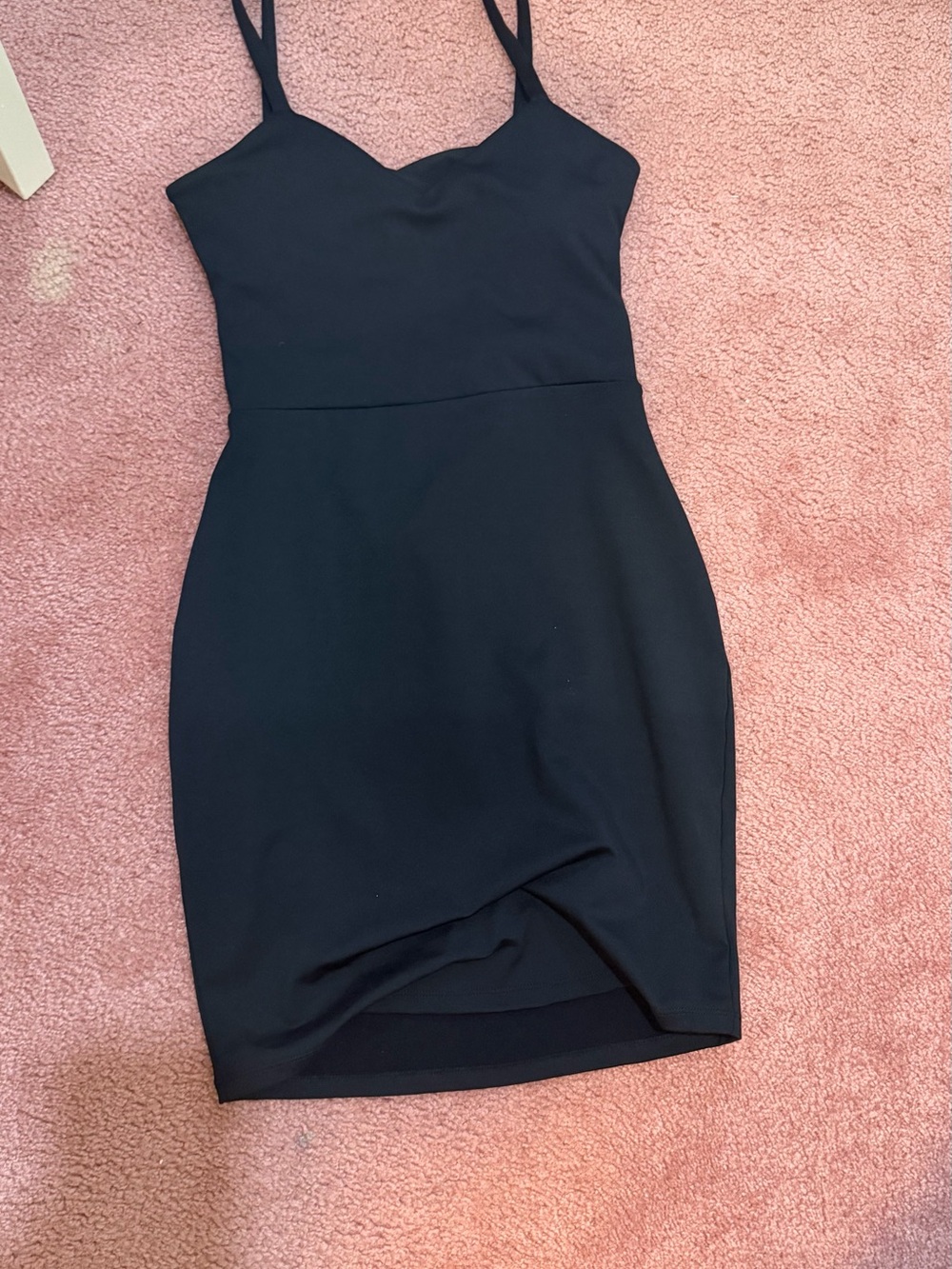 Fabletics Black Spaghetti Strap Mini Dress